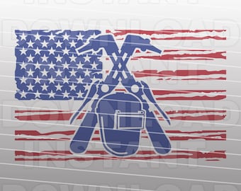 Download Firefighter Flag SVG File Firefighter Distressed Flag SVG