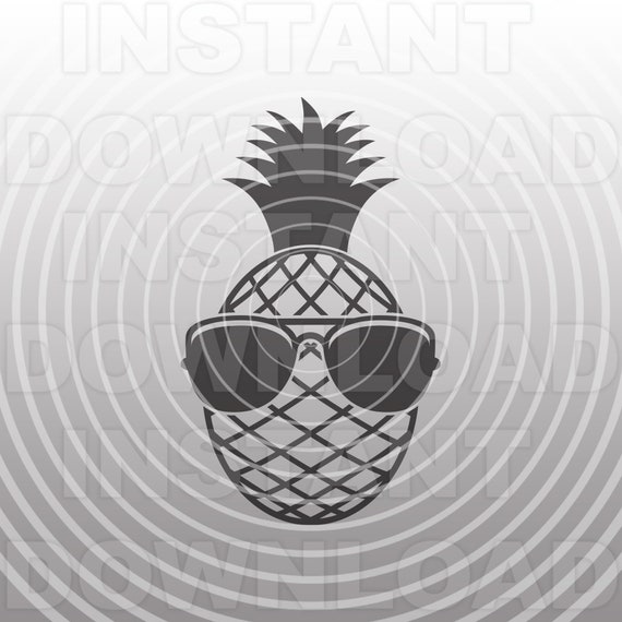 Pineapple In Sunglasses Svg Filepineapple Svgvinyl Decal Etsy
