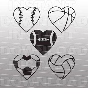 Sports SVG Bundle,Soccer SVG,Basketball SVG,Volleyball svg File-Cutting File-Vector Clip Art for Commercial & Personal Use,Cricut,Silhouette