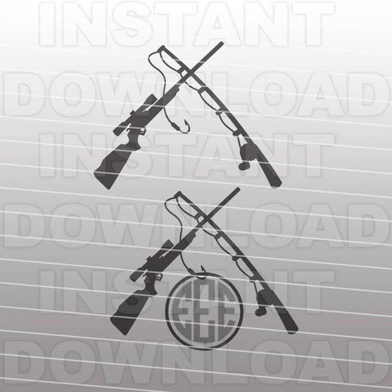 Download Fishing Pole Svg Filehunting Rifle Svghunting Fishing Svg Etsy