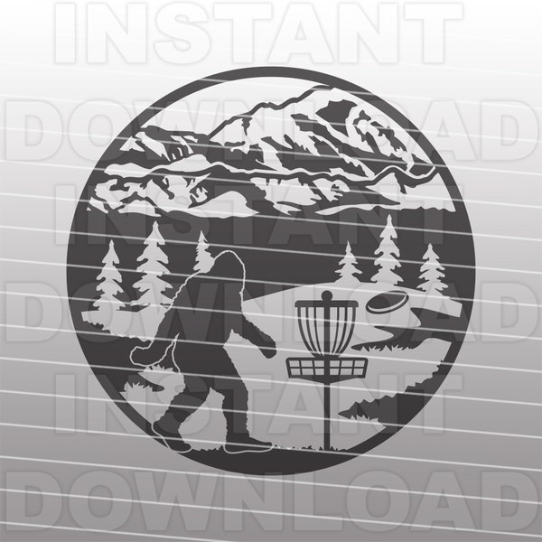 Bigfoot Disc Golfing SVG-Datei, Disc Golf SVG, Sasquatch svg - kommerziellen und persönlichen Gebrauch - Cricut, Silhouette, Cameo, Vinyl Aufkleber, Eisen auf Vinyl