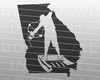 Georgia Bowfishing SVG File,Bow Fishing svg,Bow Fisherman svg -Vector Art Commercial & Personal Use- Cricut,Cameo,Silhouette,Vinyl