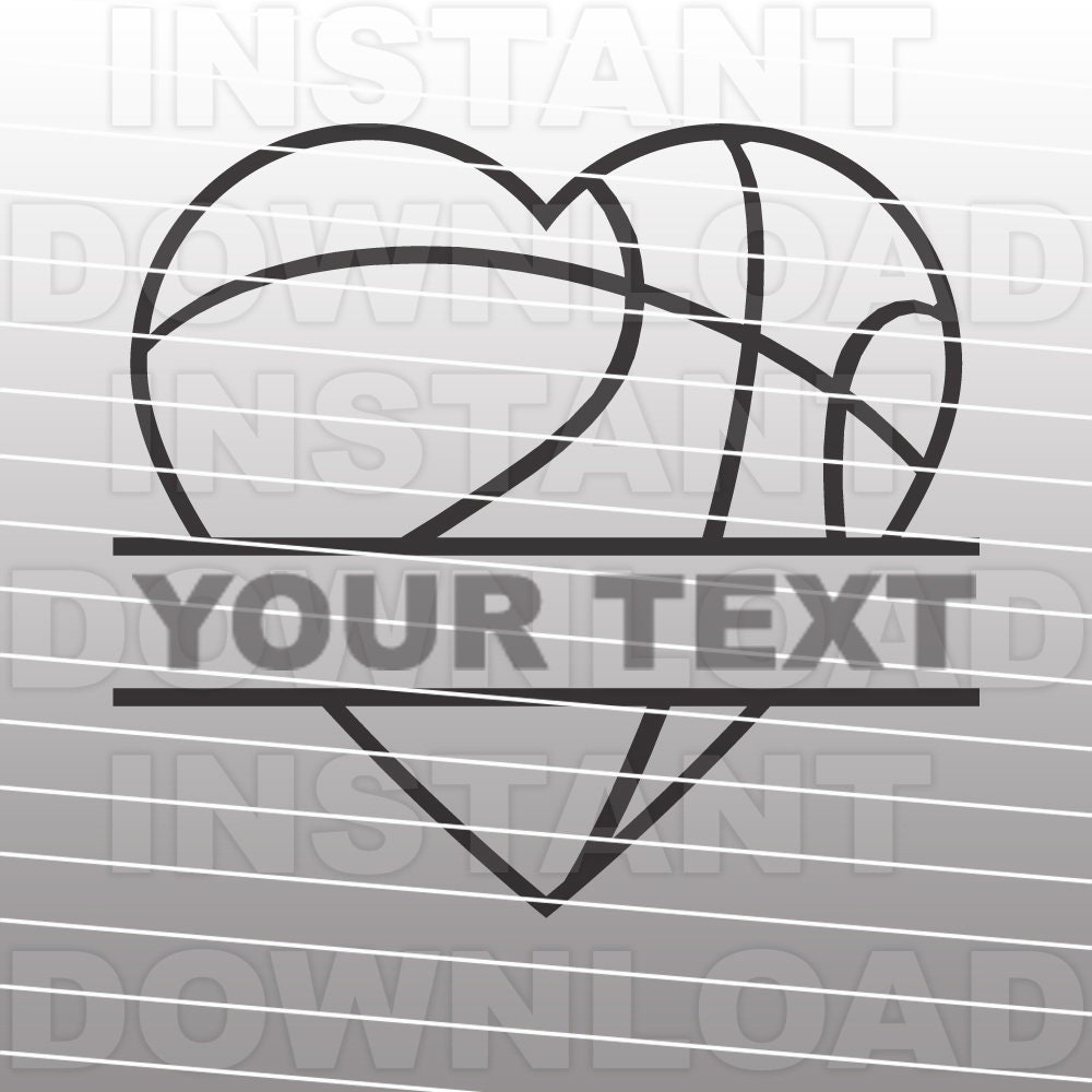 Download Basketball SVG FileBasketball Heart Split Monogram svg | Etsy