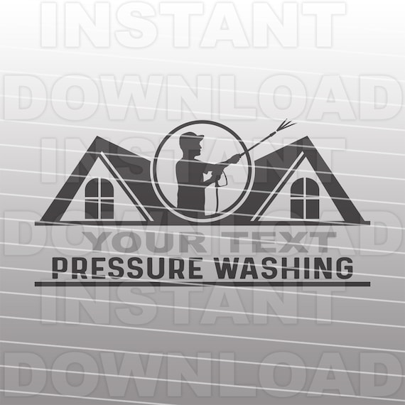 Residential Pressure Washing Logo Design SVG Filepressure Etsy