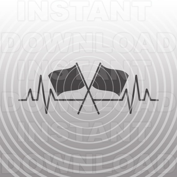 Heartbeat Ekg Pulse Color Guard Flags Svg Filemarching Band Etsy
