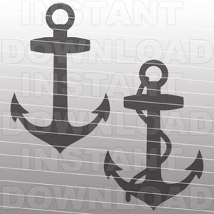 Anchors SVG File Cutting Template - Clip Art for Commercial and Personal Use - vector art file for Cricut, SCAL, Cameo, Sizzix, Pazzles
