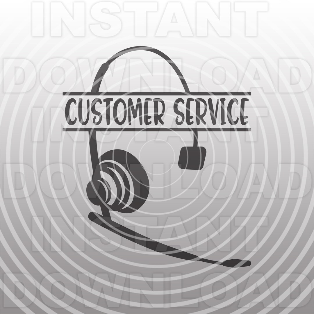 Real Customer Svg Customer Service With Telephone Headset and Microphone SVG File ...