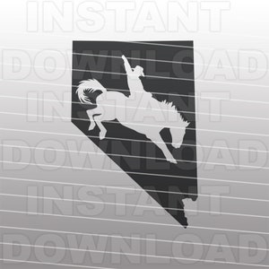 Fichier SVG de rodéo, Nevada svg, Rodeo Bronco Rider SVG, Bucking Bronco svg, cricut svg, svg silhouette, coupes svg, svg découpable, fichier de coupe svg, svg vectoriel