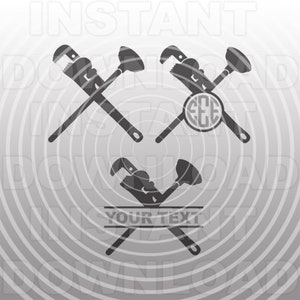 Plumber SVG File,Plumbing SVG,Toilet Plunger SVG,Pipe Wrench svg -Vector Art Commercial & Personal Use- Cricut,Silhouette,Cameo,Vinyl Cut