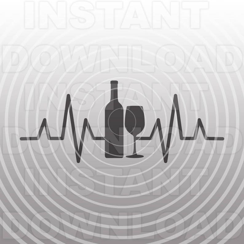 Wine Heartbeat Love SVG FileI Love Wine Tasting SVG Vector Etsy France