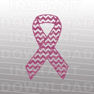 Cancer Ribbon Chevron Pattern SVG File,Cancer Fundraiser svg,Cancer Memorial svg -Commercial & Personal Use-Cricut,Silhouette,Cameo,Vinyl