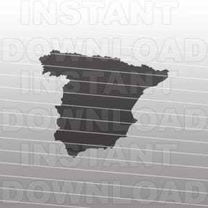 Spain SVG File - Spain Map Outline SVG -Vector Clip Art for Commercial & Personal Use- svg file for Cricut Explore,Silhouette,Cameo,Vinyl