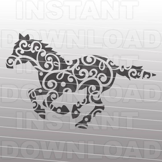 Download Mustang With Filigree Svg Horse Svg Pony Svg Rodeo Svg Etsy PSD Mockup Templates