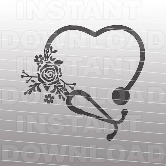 Floral Stethoscope SVG FileNurse SVGNursing SVG Commercial ...