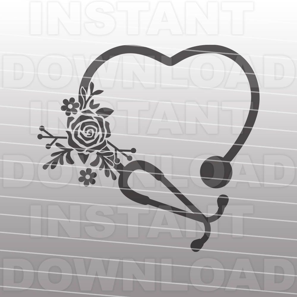 Download Floral Stethoscope SVG FileNurse SVGNursing SVG Commercial | Etsy