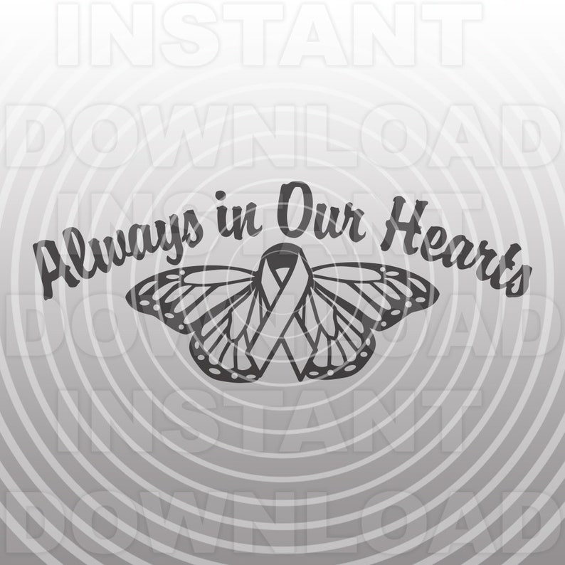 Memorial SVG Filecancer Ribbon Butterfly Svgalways in Our - Etsy