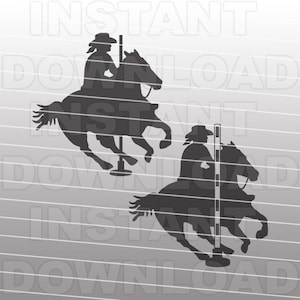 Pole Bending SVG File,Cowgirl SVG File,Rodeo SVG File-Cutting File-Vector Clip Art for Commercial & Personal Use-Cricut,Cameo,Silhouette