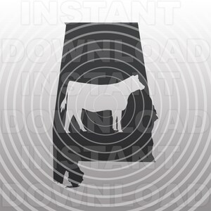 Alabama Show Heifer SVG, SVG de bétail, svg de vache, svg d’animaux de ferme -Vector Art Commercial & Personal Use- For Cricut, Silhouette, Cameo, Vinyl Decal