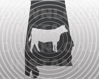 Alabama Show Heifer SVG,Livestock SVG,Cow svg,Farm Animal svg -Vector Art Commercial & Personal Use- For Cricut,Silhouette,Cameo,Vinyl Decal
