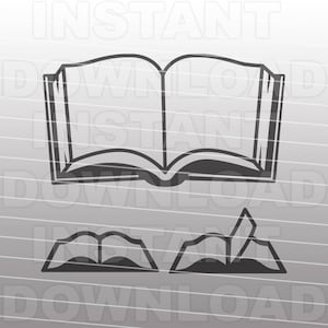 Open boeken SVG-bestand, bibliotheekboeken SVG, lezen SVG-commercieel en persoonlijk gebruik-vector kunst voor Cricut, Silhouette Cameo, warmteoverdracht vinyl