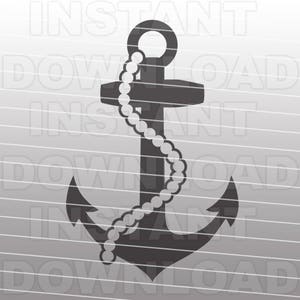 Anchor SVG File,Anchor with Rope SVG File-Cutting Template-Vector Clip Art for Commercial & Personal Use for Cricut,Cameo,Sizzix,Silhouette