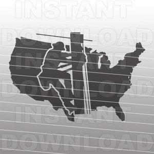 USA Karte Lineman SVG-Datei, elektrische Lineman SVG, Elektriker svg, kommerzielle und persönlichen Gebrauch, Vektorkunst, Cricut, Silhouette Cameo, Bügeln auf Vinyl