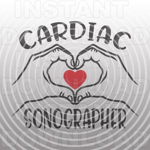 Ecografista cardíaco con manos de corazón Archivo SVG, Sonógrafo svg -Uso comercial y personal-Cricut,Silueta,Cameo,Calcomanía de vinilo,Vinilo svg