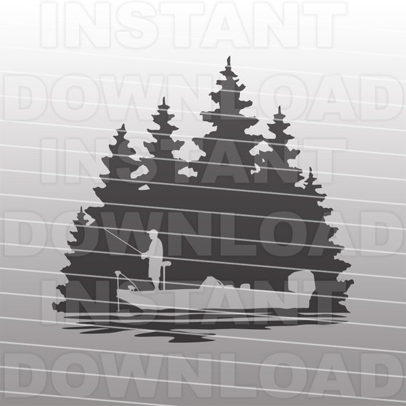 Download Bass Fishing Scene Svg File Bass Boat Svg File Fisherman Etsy