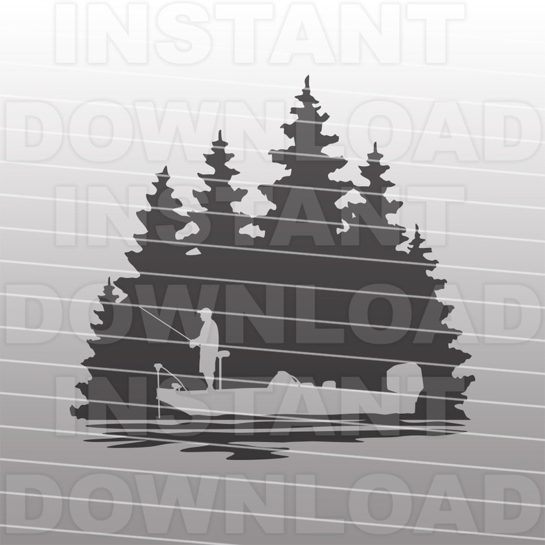 Download Bass Fishing Scene SVG File Bass Boat SVG File Fisherman ...