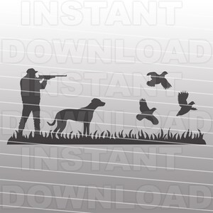 Quail Hunter with Labrador Retriever Dog SVG File,Quail Hunting SVG -Vector art Commercial/Personal Use- Cricut,Silhouette Cameo,vinyl decal