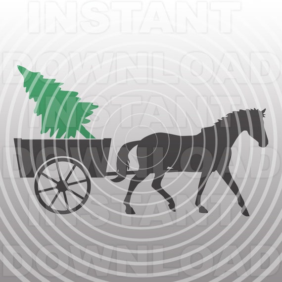 Download Christmas Horse Drawn Wagon Svg File Vector Clip Art For Etsy PSD Mockup Templates