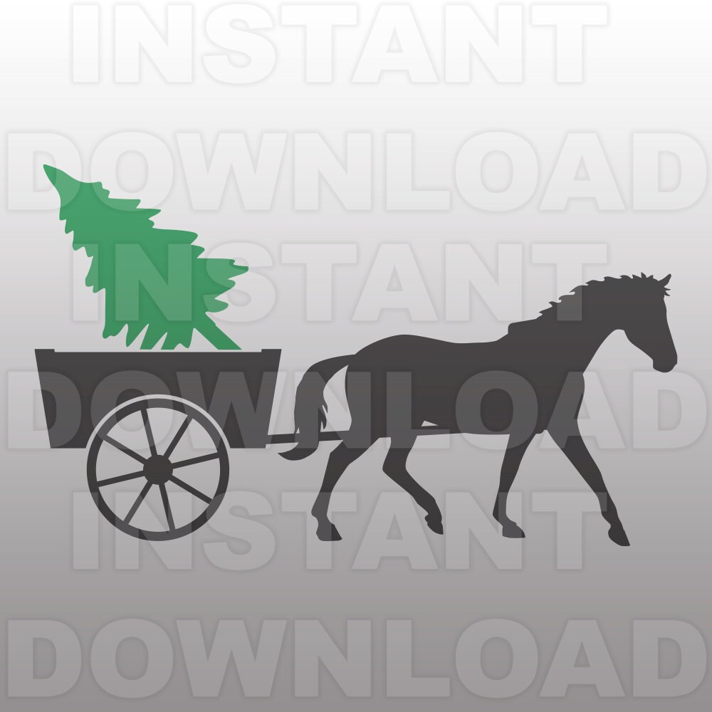 Download Christmas Horse Drawn Wagon SVG File Vector Clip Art for ...
