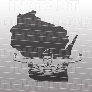 Swimming SVG File,Male Swimmer SVG,Wisconsin svg,Swim Meet svg,Vector Art,Commercial & Personal Use,Cricut,Silhouette Cameo,Vinyl Decal