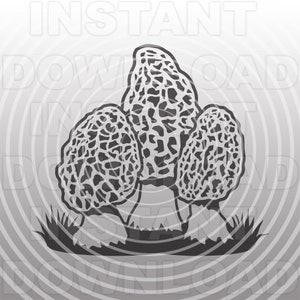 Morel paddestoelen SVG-bestand, gastronomisch koken SVG, keuken SVG-vector kunst commercieel/persoonlijk gebruik-Cricut, silhouet, cameo, vinyl knippen, opstrijkbare vinyl