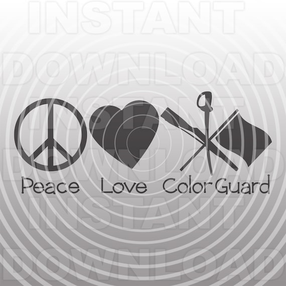 Peace Love Marching Band Color Guard Svg File Cricut Etsy