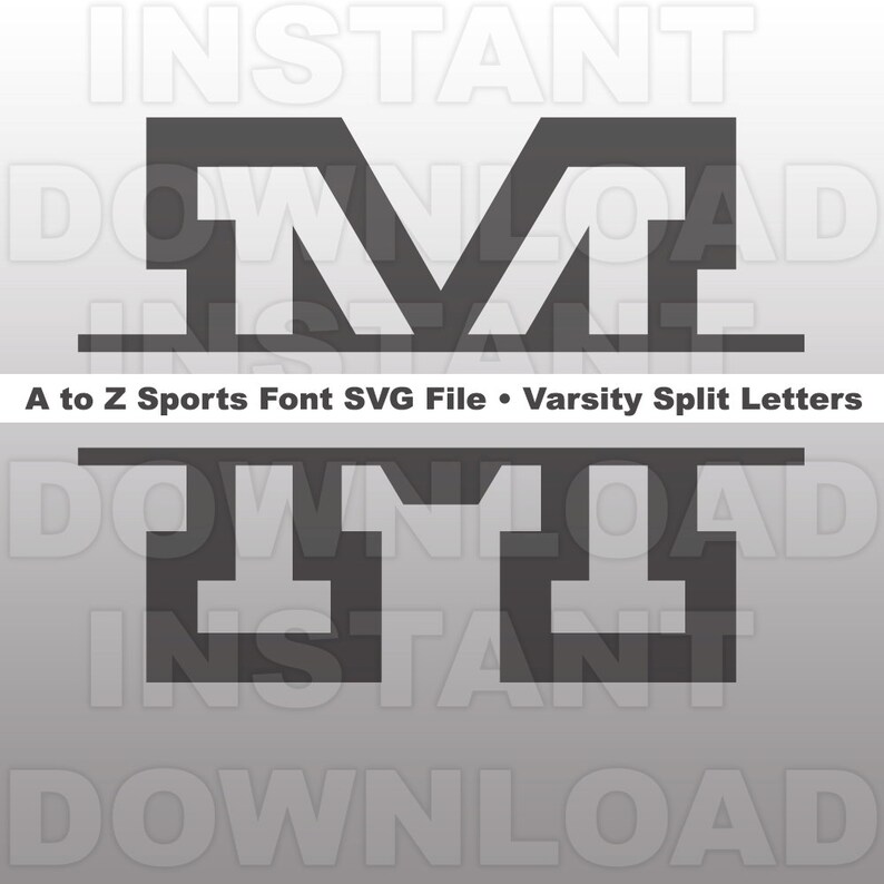 Download Art Collectibles Clip Art Commercial Use Split Sport Alphabet Svg Cut File Instant Download Printable Vector Clip Arts Varsity Split Letters College Font