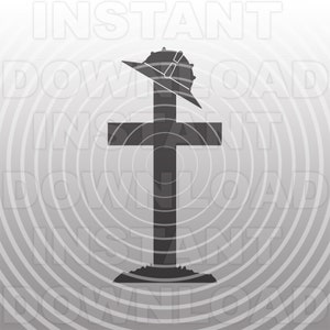 Roughneck olieveld harde hoed helm met Christian Cross Memorial SVG-bestand - commercieel en persoonlijk gebruik - Cricut, Silhouette Cameo, vinyl sticker