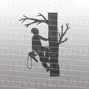 Baumschneider Kletterbaum mit Kettensäge SVG-Datei,Tree Trimmer svg-Vector Format kommerziellen und persönlichen Gebrauch-Cricut,Silhouette Cameo,Vinyl svg