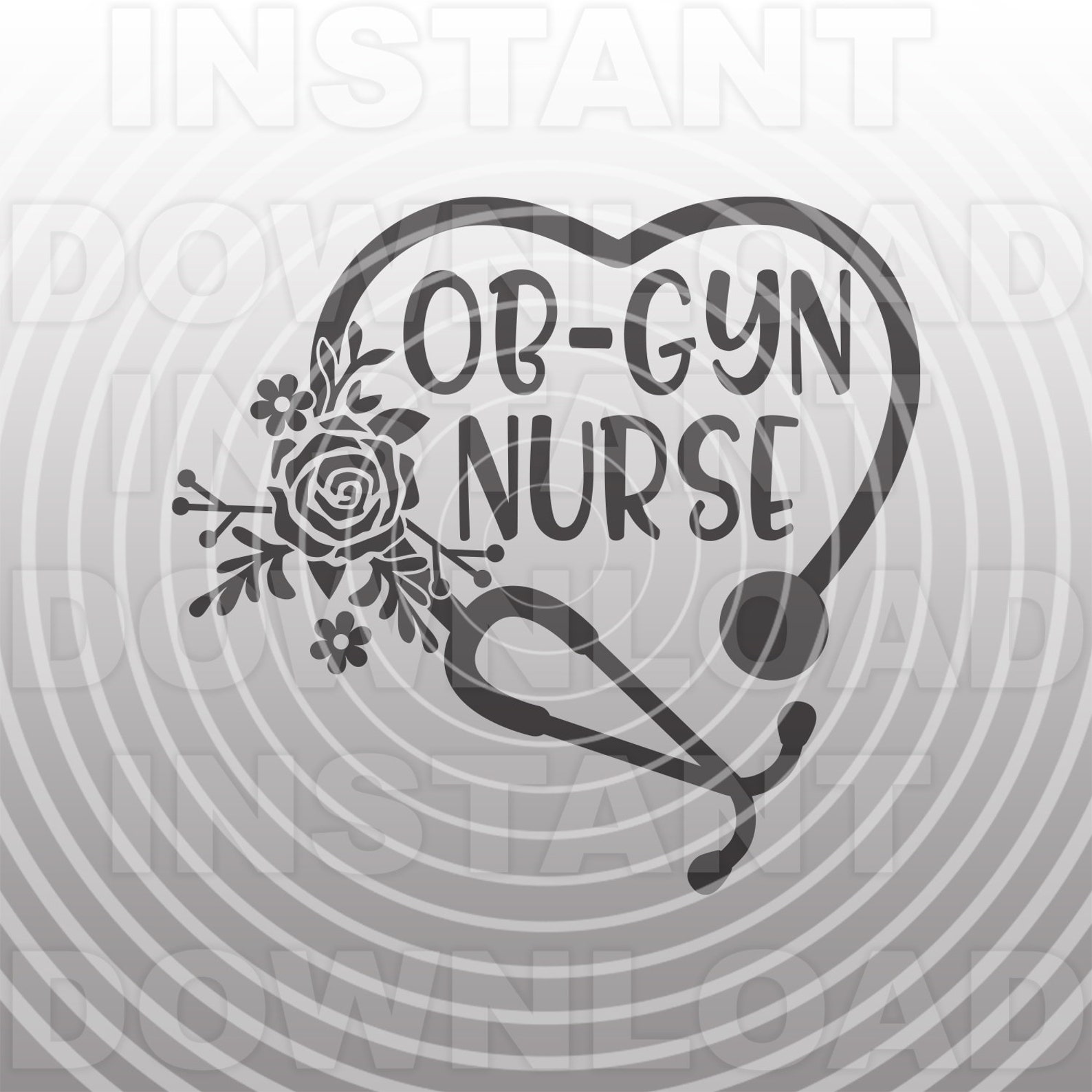 OB-GYN Nurse SVG Filefloral Stethoscope Svgnurse Svgnursing - Etsy