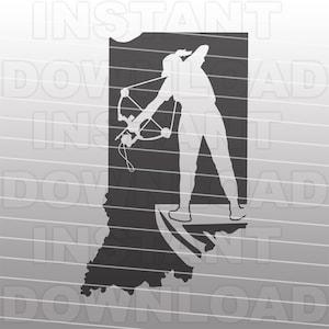 Fichier SVG Indiana Bowfishing femme pêcheur, pêche à l'arc SVG - usage commercial/personnel - Cricut, camée Silhouette, sticker vinyle, fer à repasser sur vinyle
