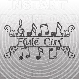 Archivo SVG de notas musicales de flautista, banda de música SVG - Arte vectorial para uso comercial/personal - Cricut, Silhouette Cameo, vinilo SVG, calcomanía de vinilo