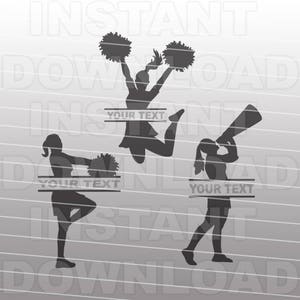 Cheer SVG File,Cheerleader Split Monogram SVG File -Personal & Commercial Use- cricut svg,silhouette svg,svg cuts,vector svg,vinyl files image 4