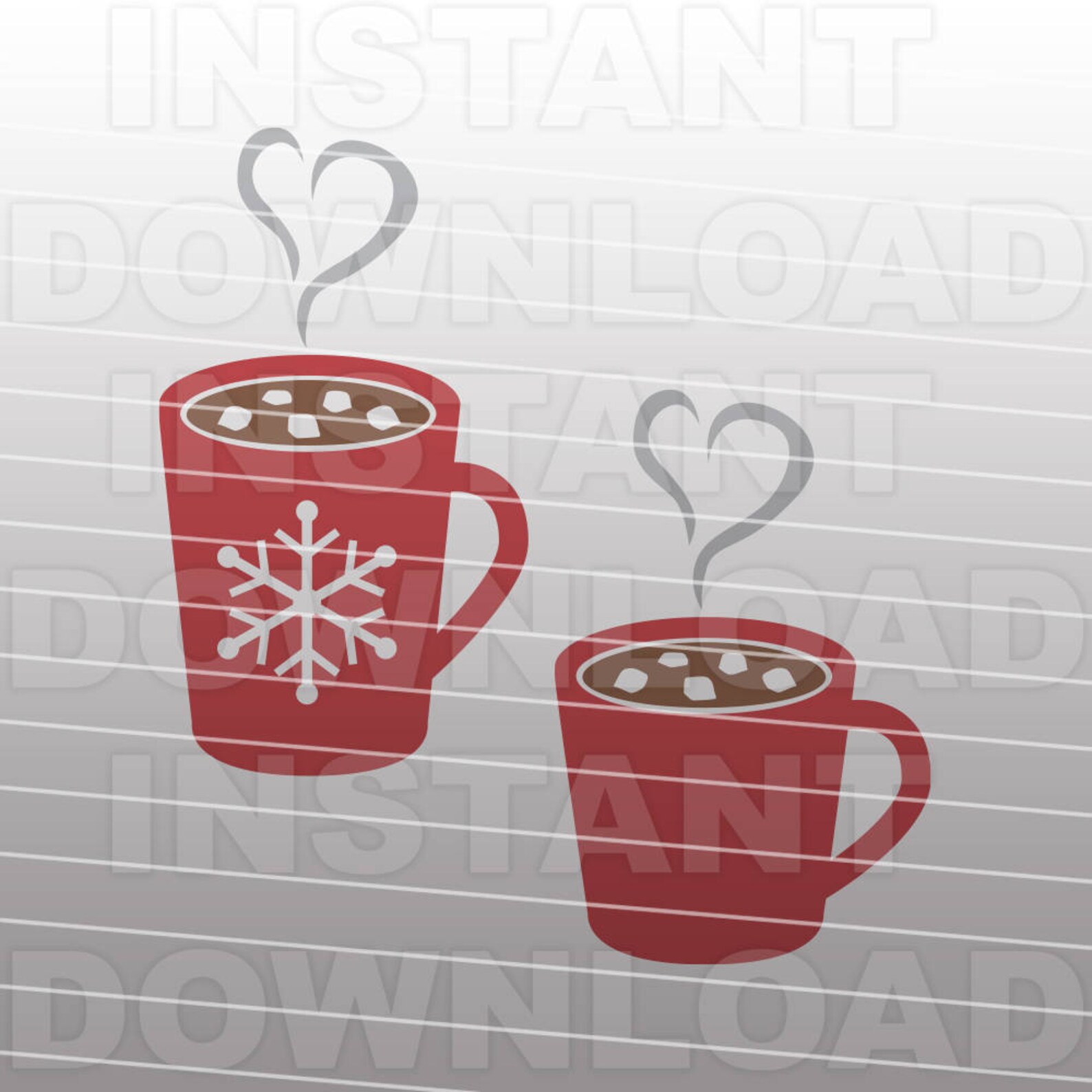 Hot Cocoa SVG FileCoffee Mug svgMarshmallows svg Cutting | Etsy