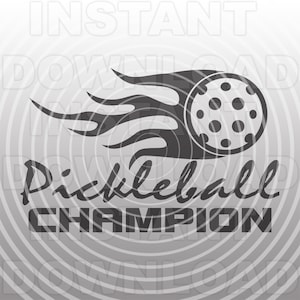 Arquivo SVG do campeão de pickleball, SVG de torneio de pickleball, SVG de pickleball - uso comercial e pessoal - Cricut, Silhouette Cameo, svg para vinil