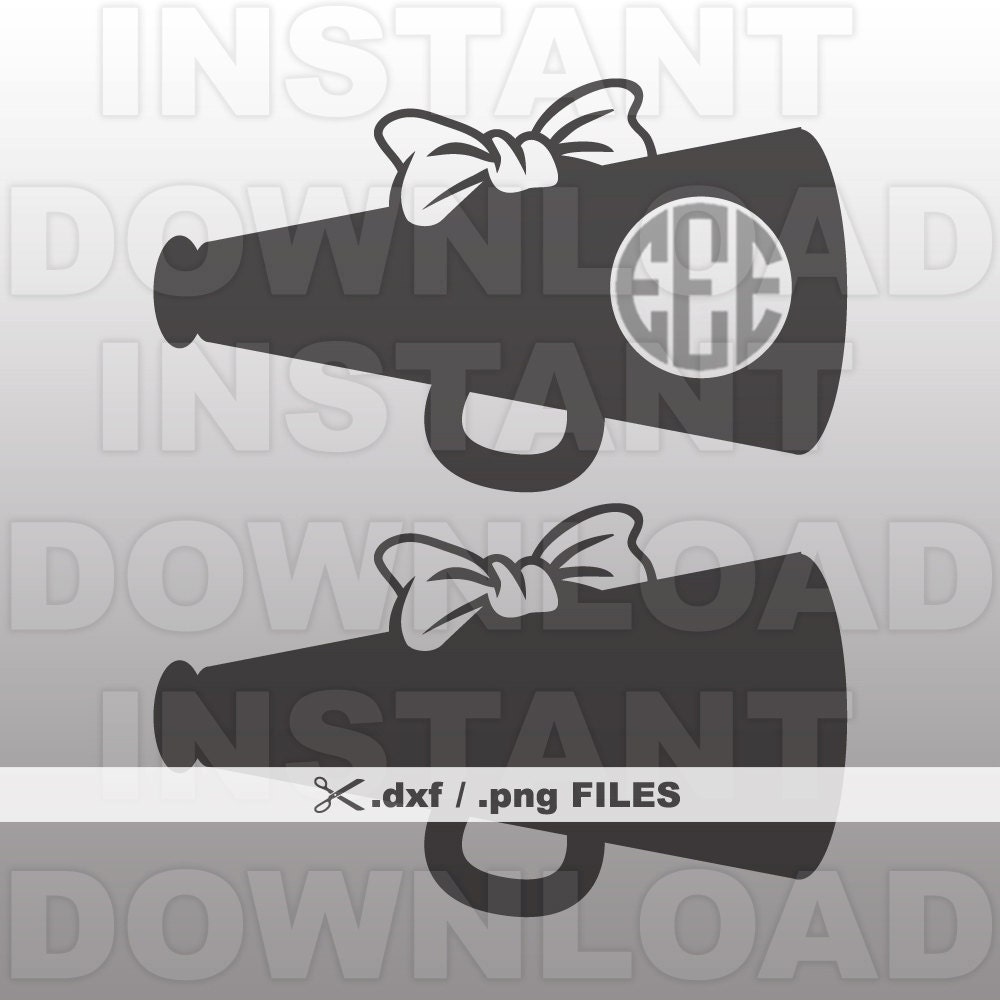 Cheerleading DXF File Megaphone Bow DXF File Commercial & Etsy