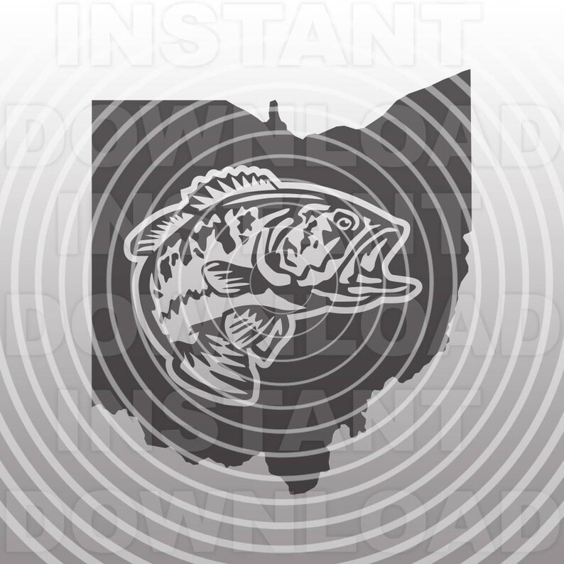 Download Ohio Largemouth Bass SVG FileBass Fishing SVG Commercial ...