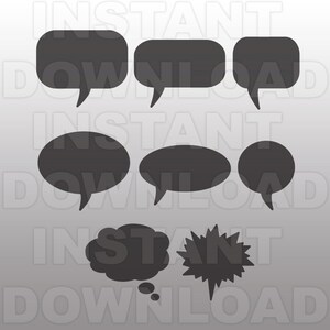 File SVG con palloncino di parole - File SVG con fumetto - Arte vettoriale - Uso commerciale e personale - File SVG per Silhouette Cameo, Cricut Design Space
