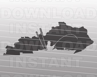 Kayak Fishing SVG File | Male Kayaker and Fisherman SVG for Cricut & Silhouette | Kentucky Kayaking Vinyl Cut | Commercial and Personal Use