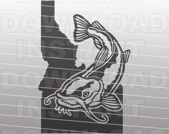 Idaho Catfish Fishing SVG File, cricut svg, silhouette svg, svg cuts, cuttable svg, svg cut file,vector svg,cricut designs,vinyl Decal