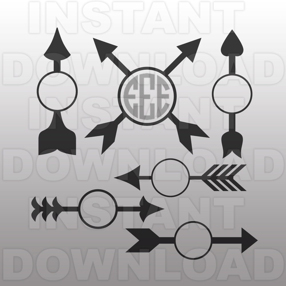 Download Arrows Monogram Frames SVG File Cutting Template-Clip Art ...